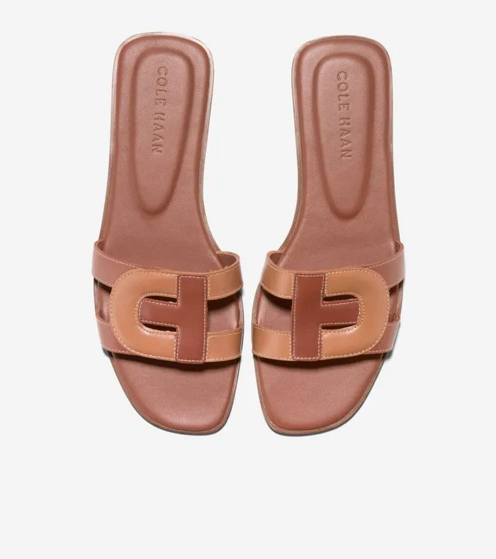 Chrisee Slide Sandals Dark Cuoio Brownpecan Women Cole Haan Sandals