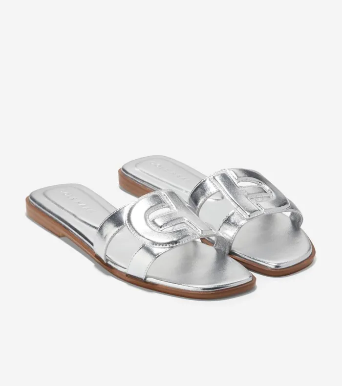 Chrisee Slide Sandals Silver Women Cole Haan Sandals