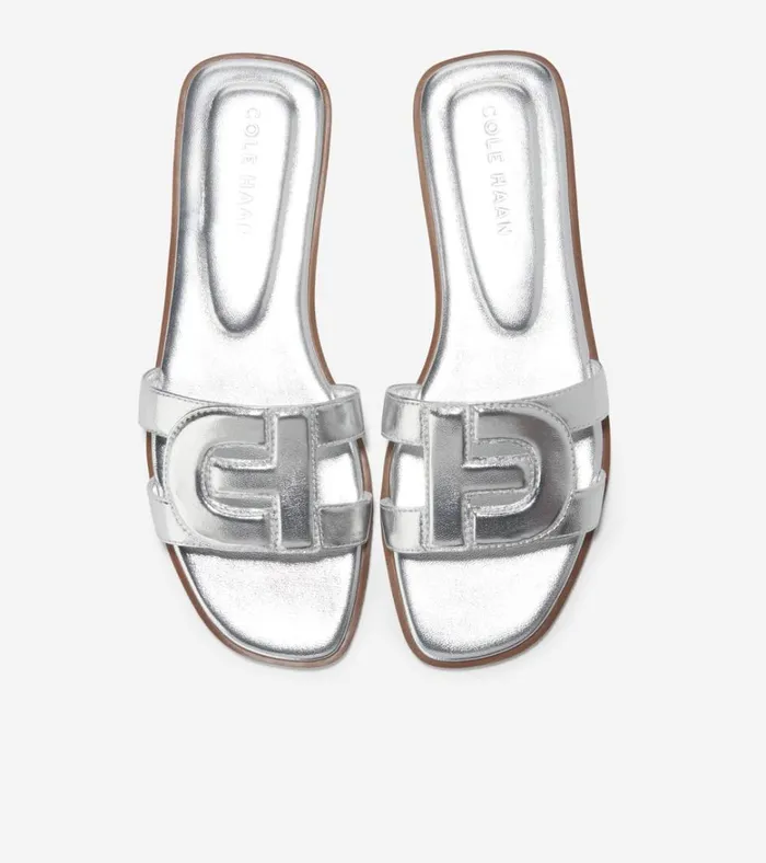 Chrisee Slide Sandals Silver Women Cole Haan Sandals
