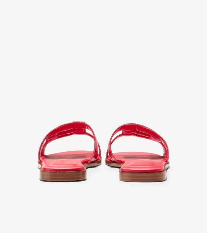 Chrisee Slide Sandals True Red Croc Print Women Cole Haan Sandals