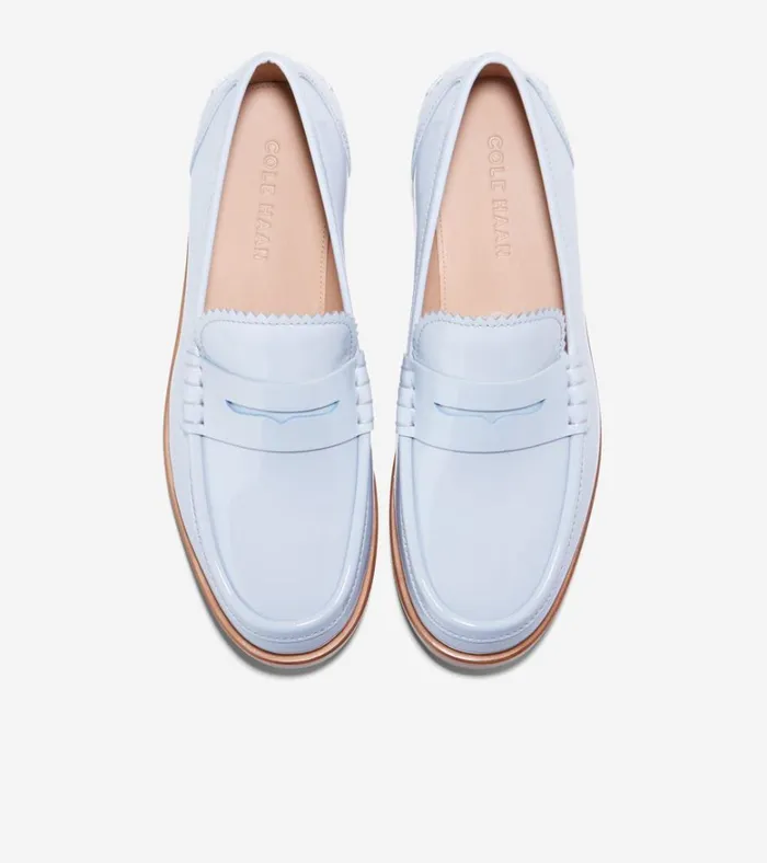 Christyn Penny Loafers Heather Blue Patent Women Cole Haan Loafers and Drivers