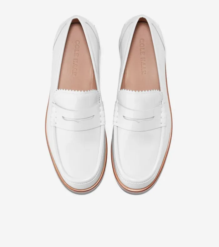 Christyn Penny Loafers White Patent Women Cole Haan Loafers and Drivers