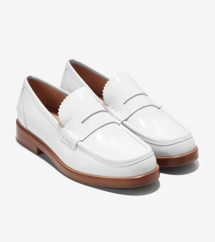 Christyn Penny Loafers White Patent Women Cole Haan Loafers and Drivers