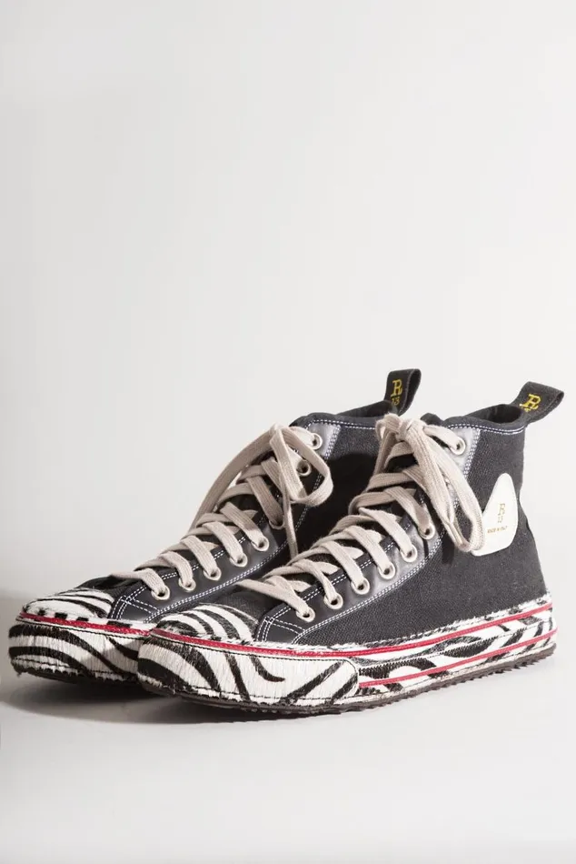 CLASSIC COURTNEY HIGH TOP 8211 ZEBRA STRIPE Men R13 Footwear