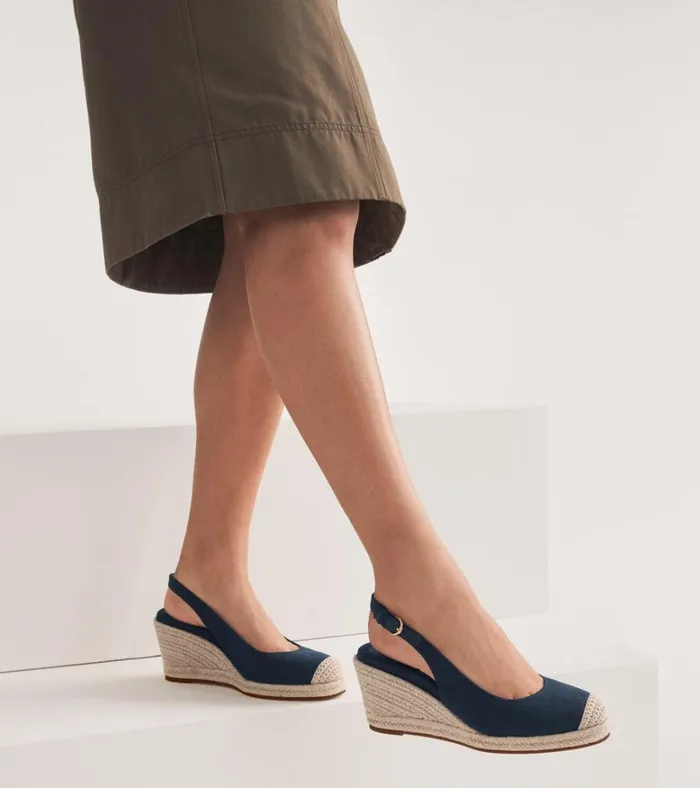 Cloudfeel Espadrille Sling Back Wedges Navy Blazer Women Cole Haan Espadrilles