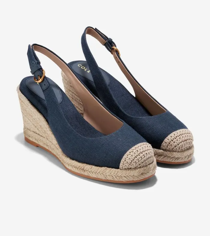 Cloudfeel Espadrille Sling Back Wedges Navy Blazer Women Cole Haan Espadrilles