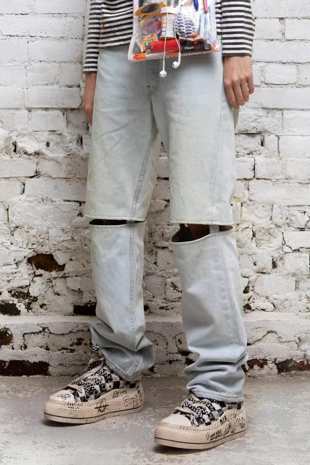 Convertible Straight Jean 8211 Dennis Blue Official Site Women R13 Denim
