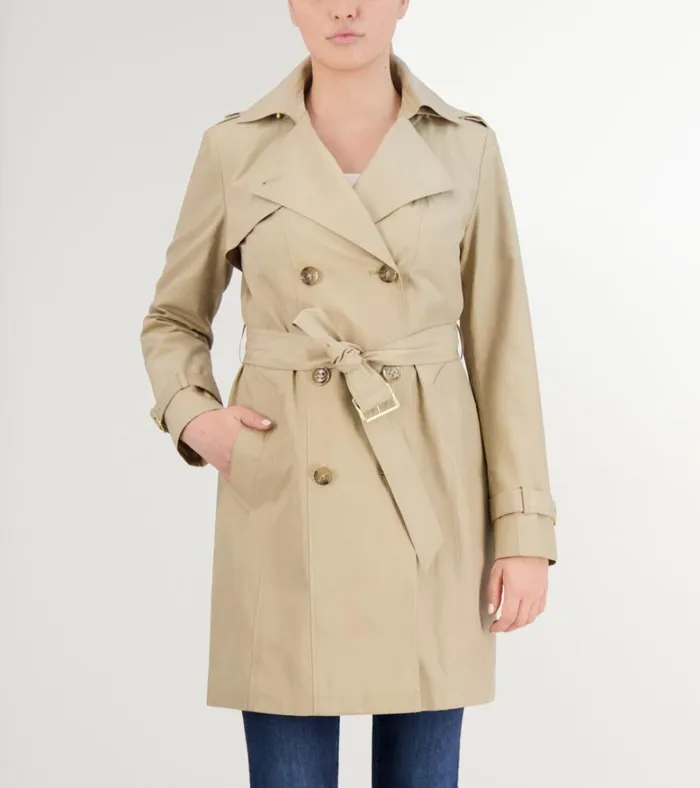 Cotton Rain Trench Coat Khaki Women Cole Haan Rain Jackets