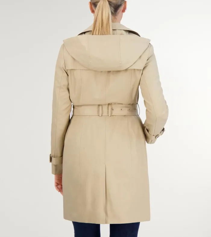Cotton Rain Trench Coat Khaki Women Cole Haan Rain Jackets
