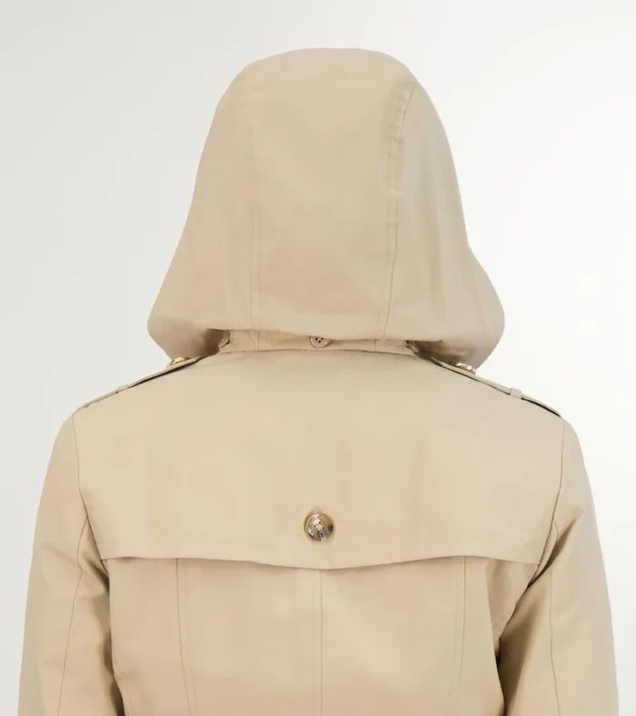 Cotton Rain Trench Coat Khaki Women Cole Haan Rain Jackets