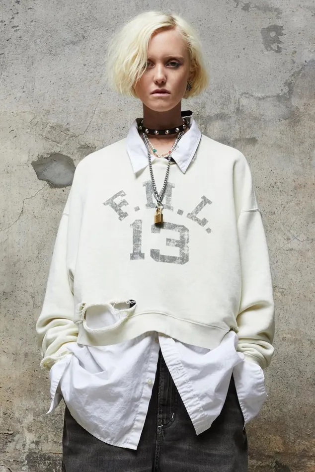 CROPPED FML 13 CREWNECK 8211 ECRU Women R13 Tops