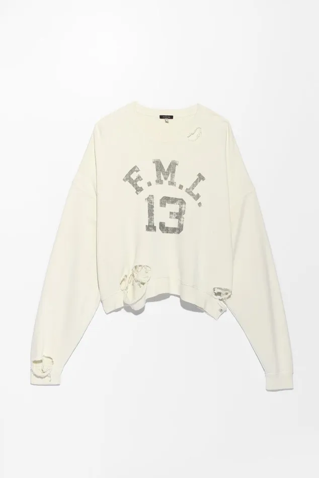 CROPPED FML 13 CREWNECK 8211 ECRU Women R13 Tops