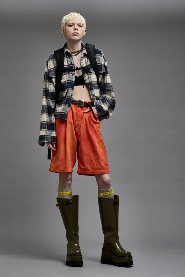 CROPPED MULTIPOCKET OVERSHIRT 8211 ECRU PLAID Women R13 Tops