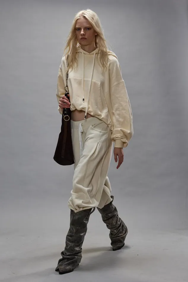 CROPPED PLEATED SWEATPANT 8211 NATURAL Women R13 Pants and Shorts