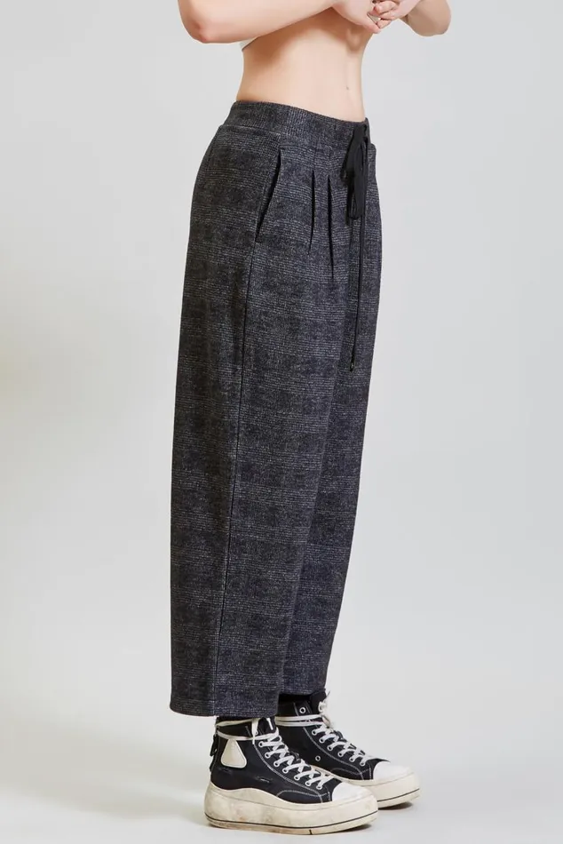 CROPPED PLEATED WIDE LEG PANT 8211 GREY GLEN PLAID Women R13 Pants and Shorts CROPPED PLEATED WIDE LEG PANT 8211 GREY GLEN PLAID Women R13 Pants and Shorts