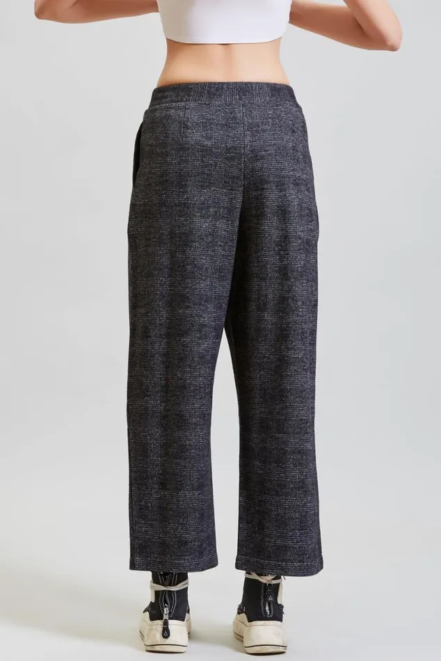 CROPPED PLEATED WIDE LEG PANT 8211 GREY GLEN PLAID Women R13 Pants and Shorts CROPPED PLEATED WIDE LEG PANT 8211 GREY GLEN PLAID Women R13 Pants and Shorts