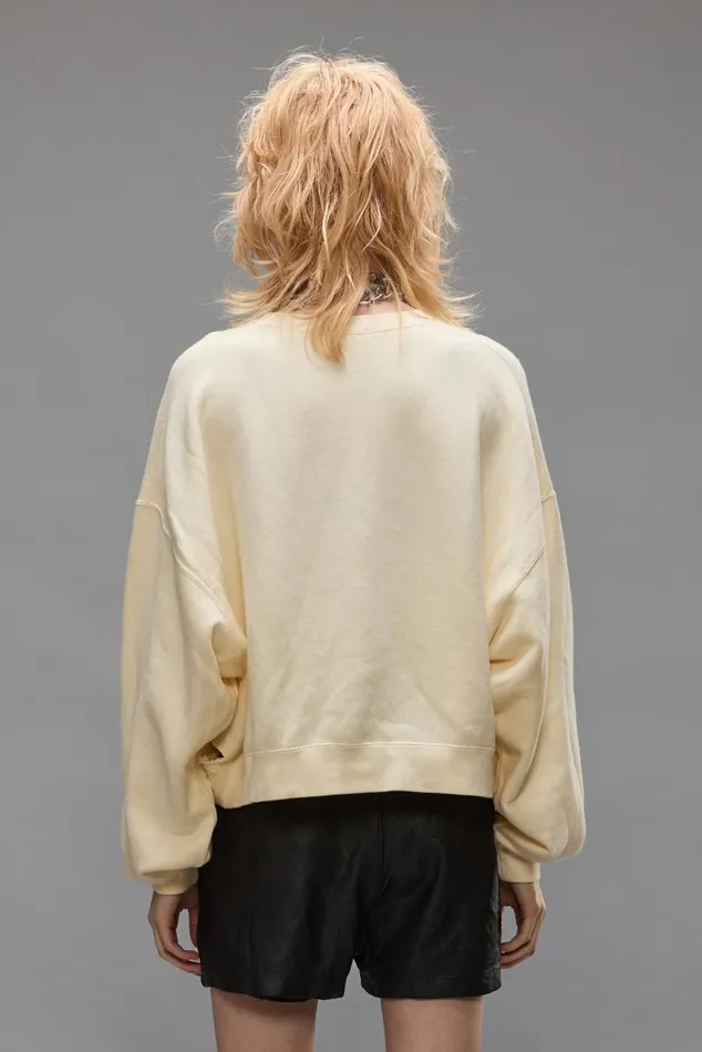 CROPPED R13 CREWNECK 8211 NATURAL Women R13 Tops