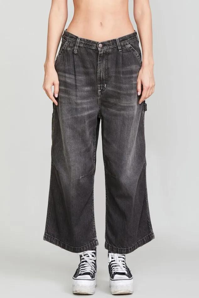 CROPPED WIDELEG CARPENTER PANT 8211 ELLERY BLACK Women R13 Denim
