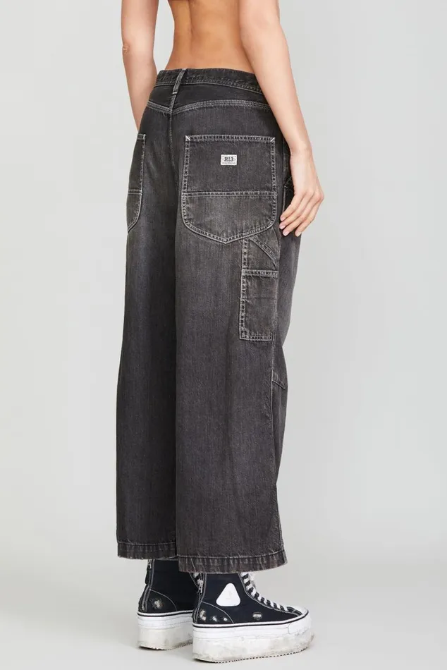 CROPPED WIDELEG CARPENTER PANT 8211 ELLERY BLACK Women R13 Denim