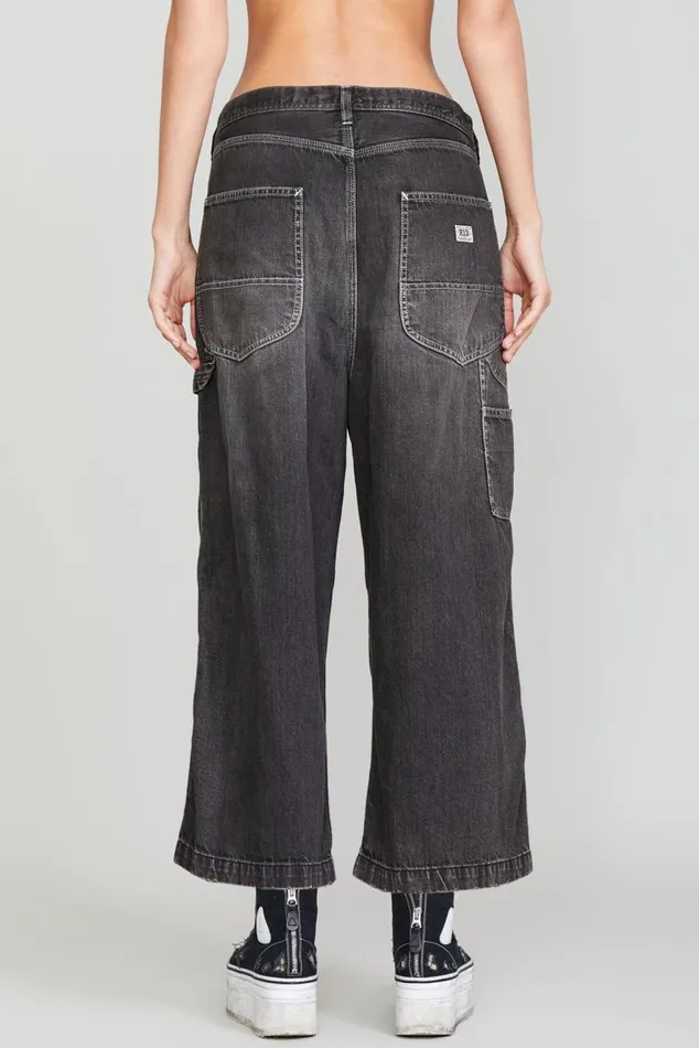 CROPPED WIDELEG CARPENTER PANT 8211 ELLERY BLACK Women R13 Denim