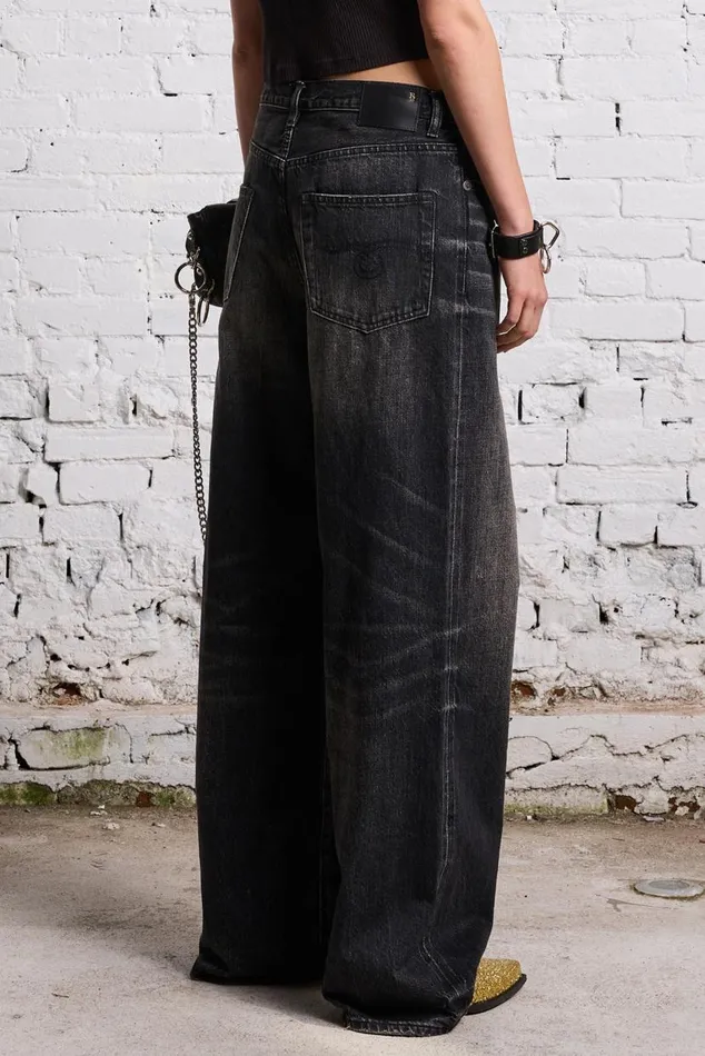 D039ARCY LOOSE JEAN 8211 ETON SELVEDGE BLACK Women R13 Denim