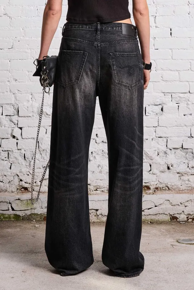 D039ARCY LOOSE JEAN 8211 ETON SELVEDGE BLACK Women R13 Denim