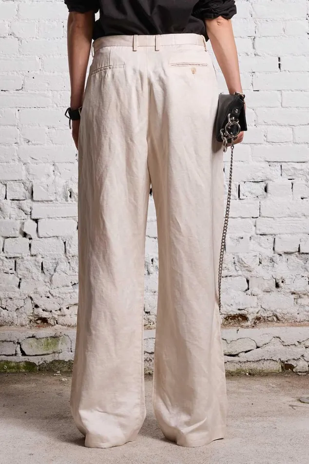 DAMON LINEN TROUSER 8211 OYSTER Women R13 Pants and Shorts