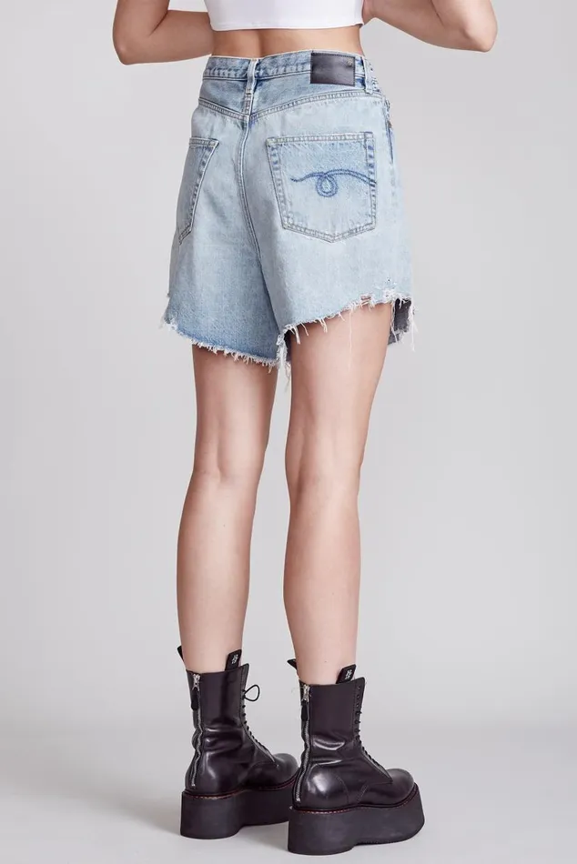 Damon Pleated Short 8211 Lennon Blue Women R13 Denim Damon Pleated Short 8211 Lennon Blue Women R13 Denim