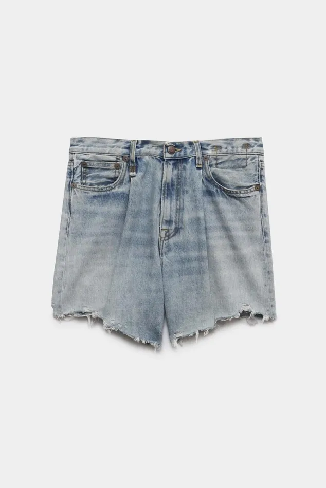 Damon Pleated Short 8211 Lennon Blue Women R13 Denim Damon Pleated Short 8211 Lennon Blue Women R13 Denim