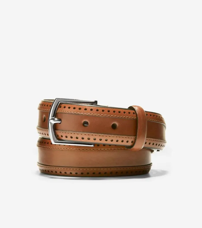 Dawson 32mm Perforated Belt British Tan Men Cole Haan Belts
