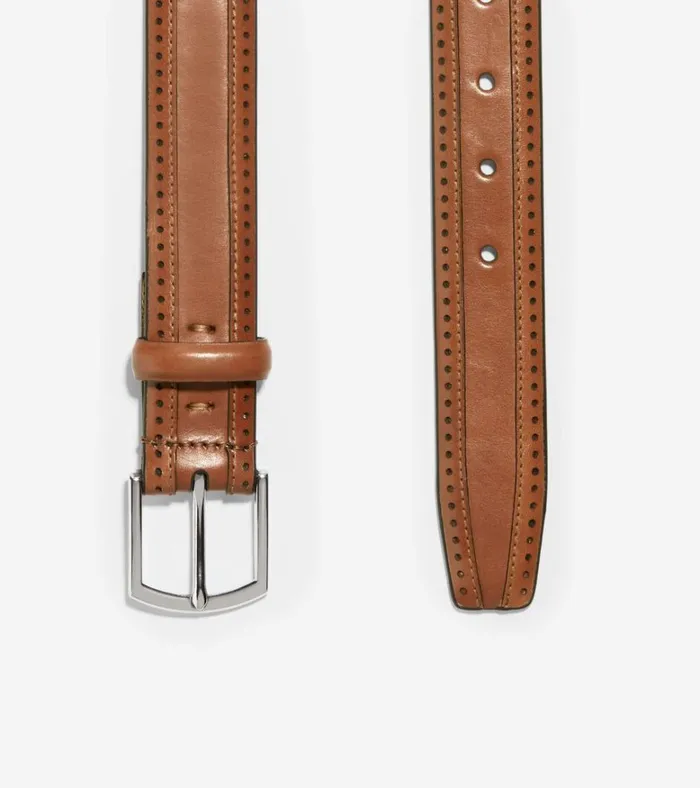 Dawson 32mm Perforated Belt British Tan Men Cole Haan Belts