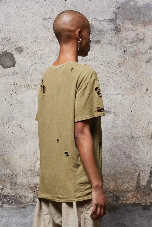 DESTROYED BOY T 8211 LIGHT GREEN Women R13 TShirts