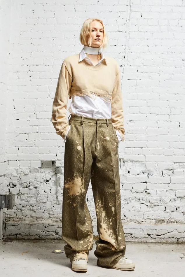 DESTROYED CROPPED PULLOVER 8211 KHAKI Women R13 Sweaters