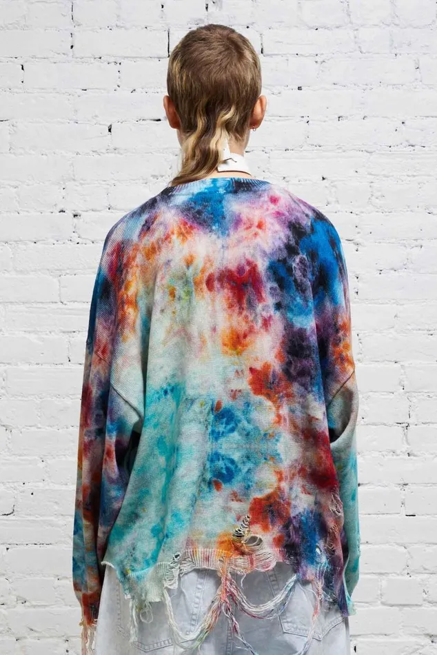 DESTROYED OVERSIZED PULLOVER 8211 PRINTED TIEDYE Women R13 Sweaters