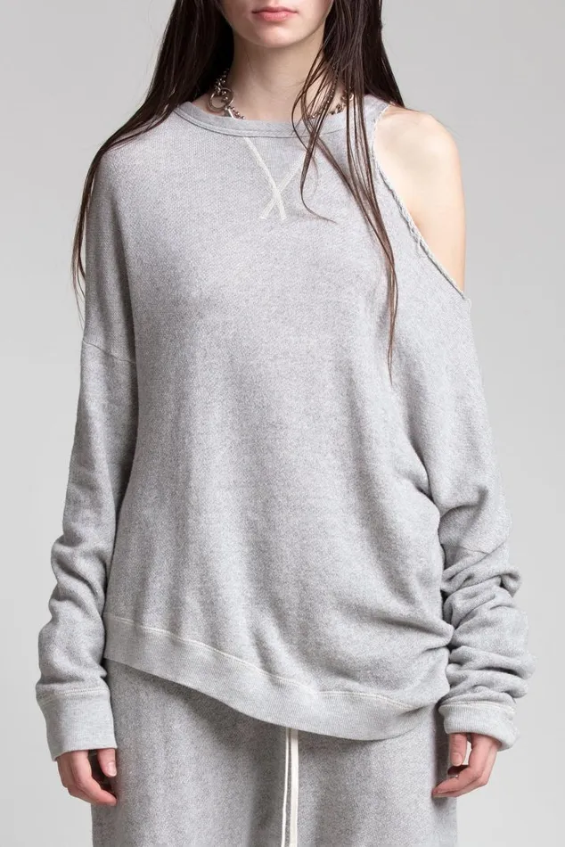 DISTORTED SWEATSHIRT 8211 HEATHER GREY Women R13 Tops