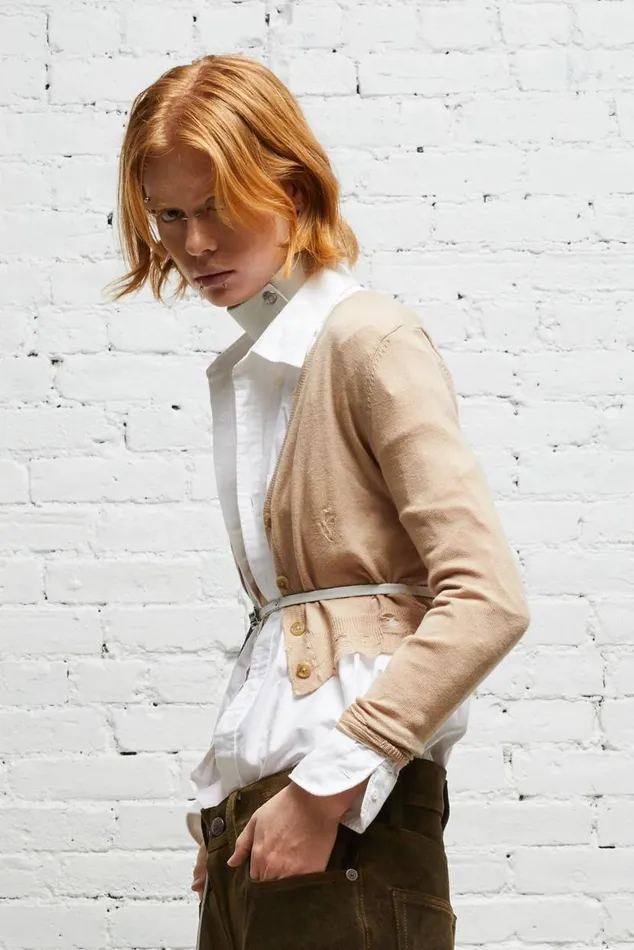 DISTRESSED BABY CARDIGAN 8211 TAN Women R13 Tops