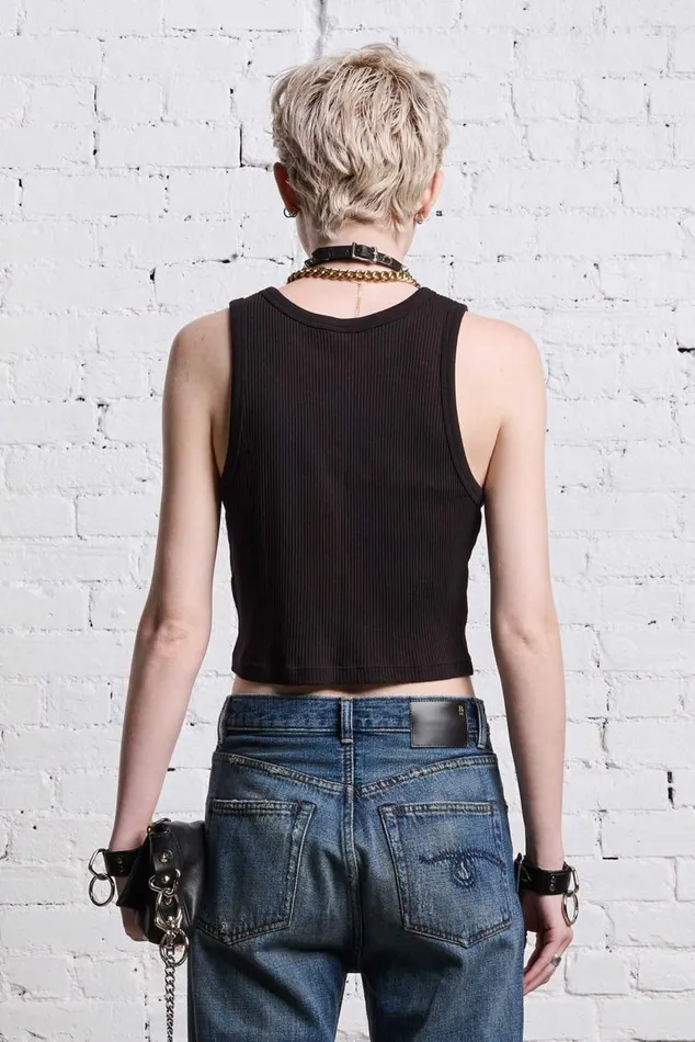 DISTRESSED TANK 8211 BLACK Women R13 TShirts
