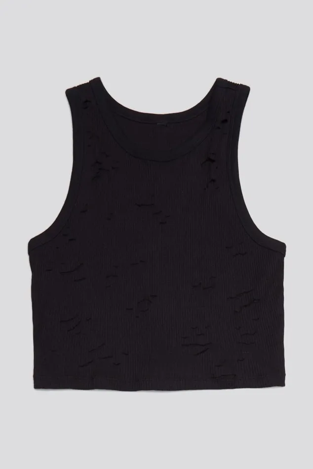 DISTRESSED TANK 8211 BLACK Women R13 TShirts