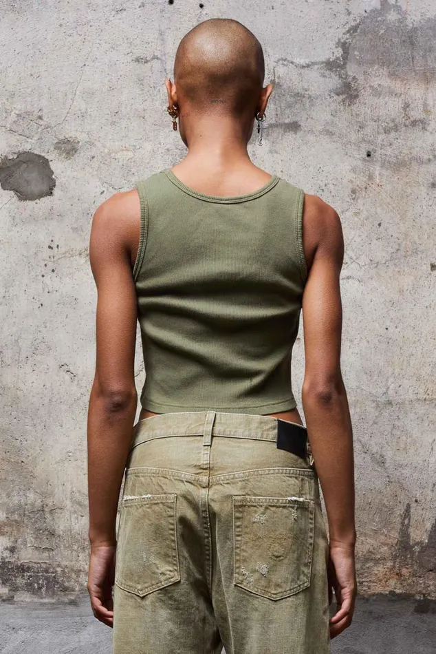 DISTRESSED TANK 8211 OLIVE Women R13 TShirts