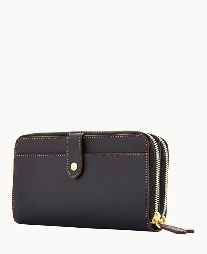 Dooney and Bourke Alto Large Double Zip Organizer Black WomenMen Wallets