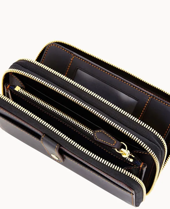 Dooney and Bourke Alto Large Double Zip Organizer Black WomenMen Wallets