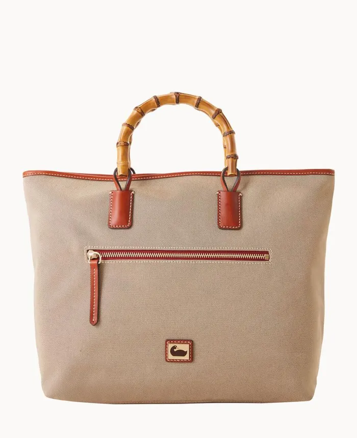 Dooney and Bourke Bamboo Handle Tote Khaki WomenMen Totes