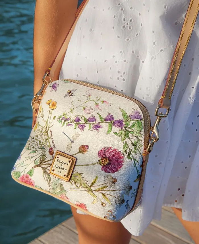 Dooney and Bourke Botanical Collection Zip Domed Crossbody White WomenMen Crossbodies Dooney and Bourke Botanical Collection Zip Domed Crossbody White WomenMen Crossbodies
