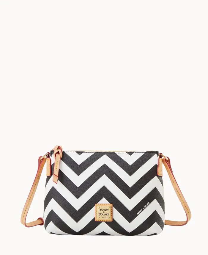 Dooney and Bourke Chevron Crossbody Pouchette Black WomenMen Crossbodies