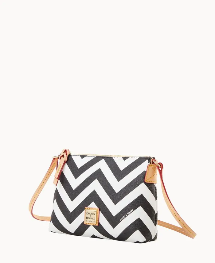 Dooney and Bourke Chevron Crossbody Pouchette Black WomenMen Crossbodies