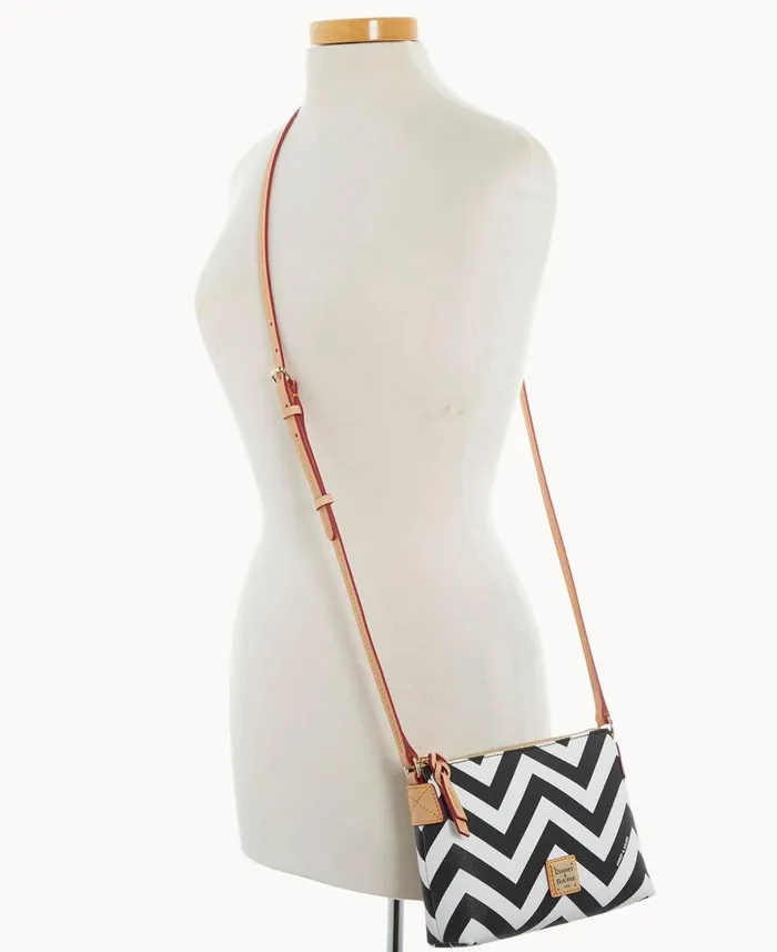 Dooney and Bourke Chevron Crossbody Pouchette Black WomenMen Crossbodies