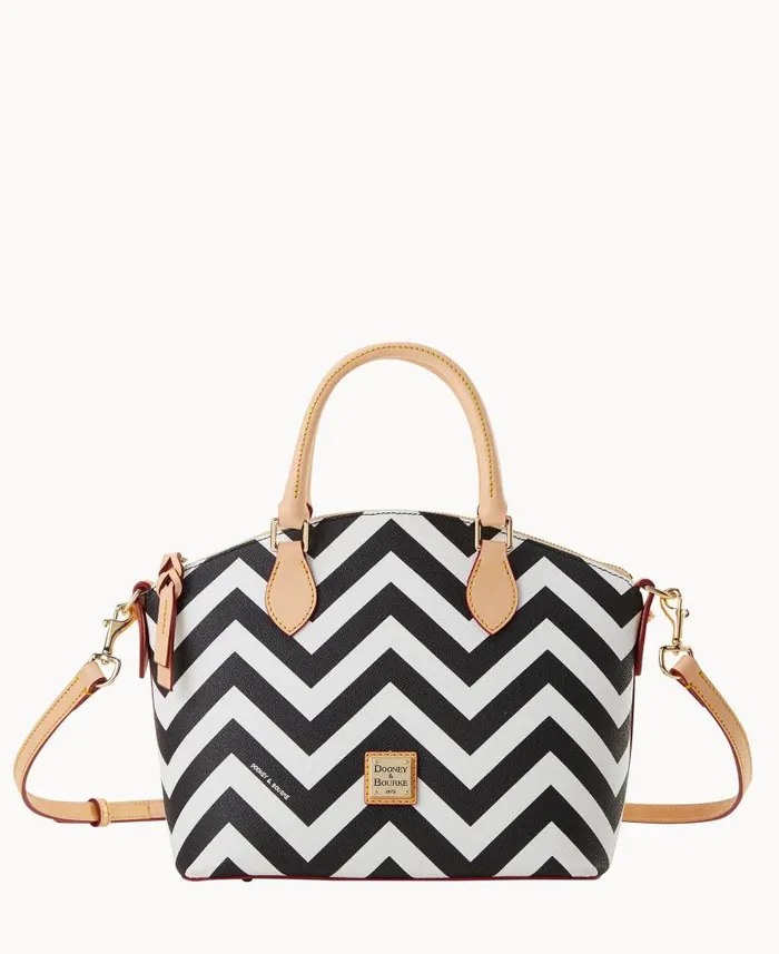 Dooney and Bourke Chevron Geena Satchel Black WomenMen Satchels