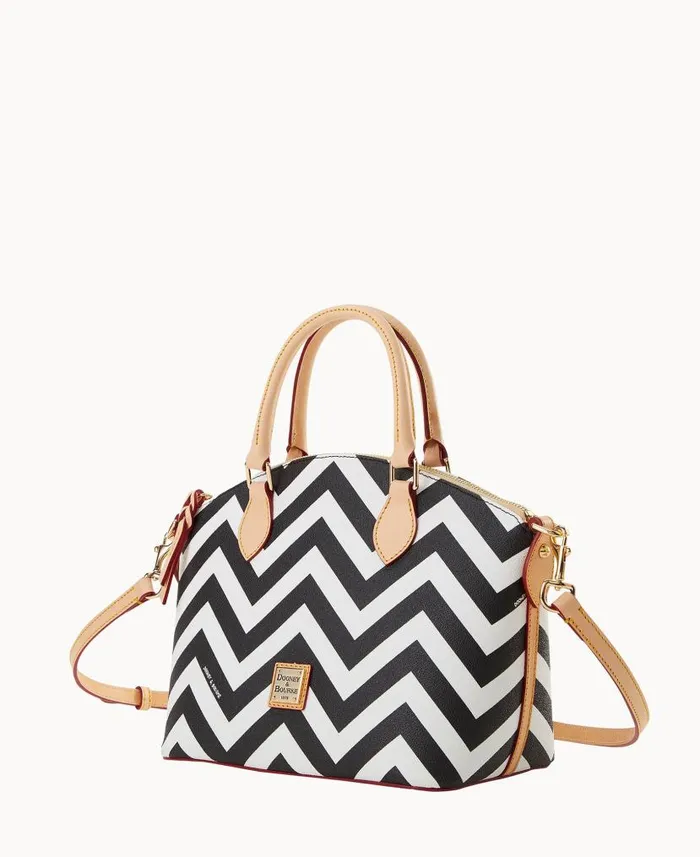 Dooney and Bourke Chevron Geena Satchel Black WomenMen Satchels