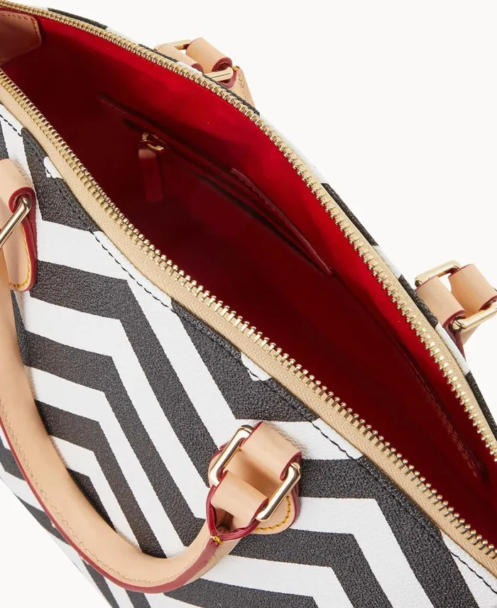 Dooney and Bourke Chevron Geena Satchel Black WomenMen Satchels