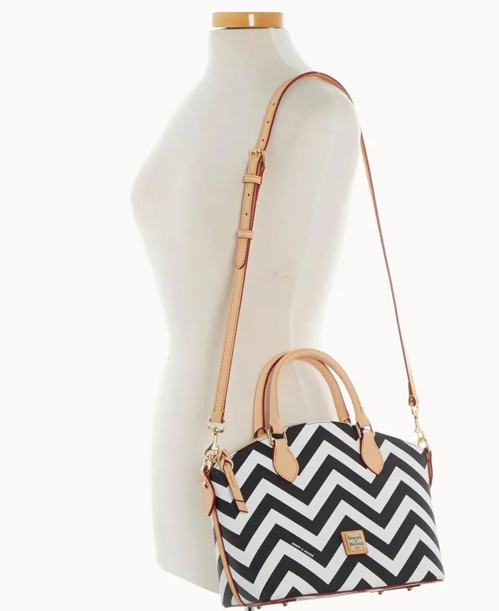 Dooney and Bourke Chevron Geena Satchel Black WomenMen Satchels